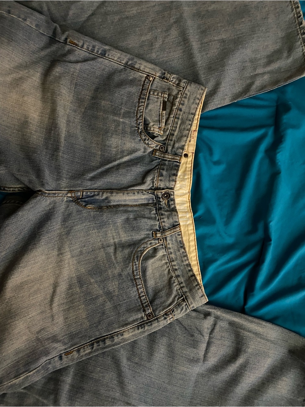 Men's Light Blue Denim Jeans - Casual Straight Fit